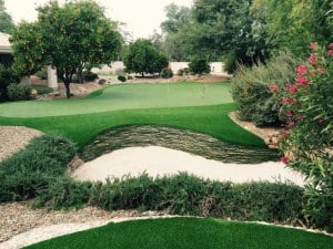 Peter Kostis backyard putting green
