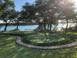 waterside custom backyard putting green
