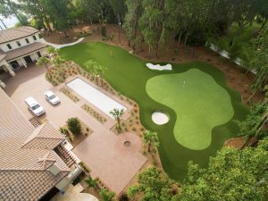 overhead view of par3 private putting green