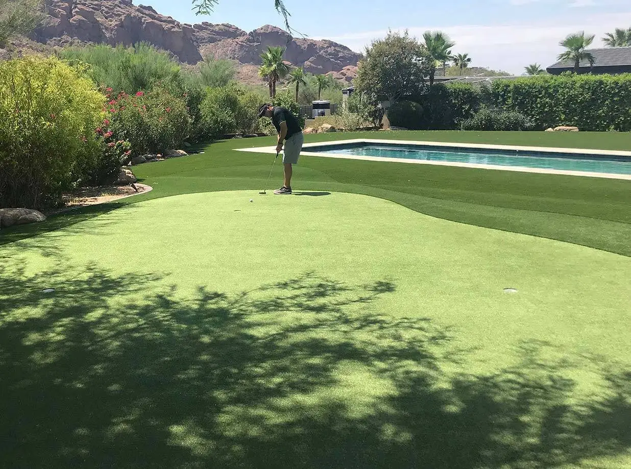 Custom backyard putting green design and installation