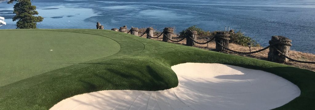 Waterside Artificial Grass Putting Green with Sand Bunker